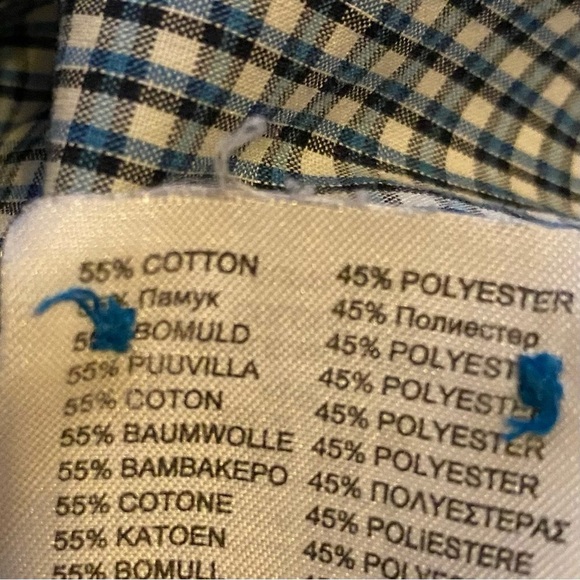 🎈$10 add on MEN’S Ben Sherman Short sleeve shirt. Blue small plaid. - Picture 4 of 5